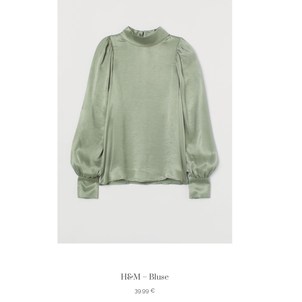 H&M Sage Green Satin Blouse